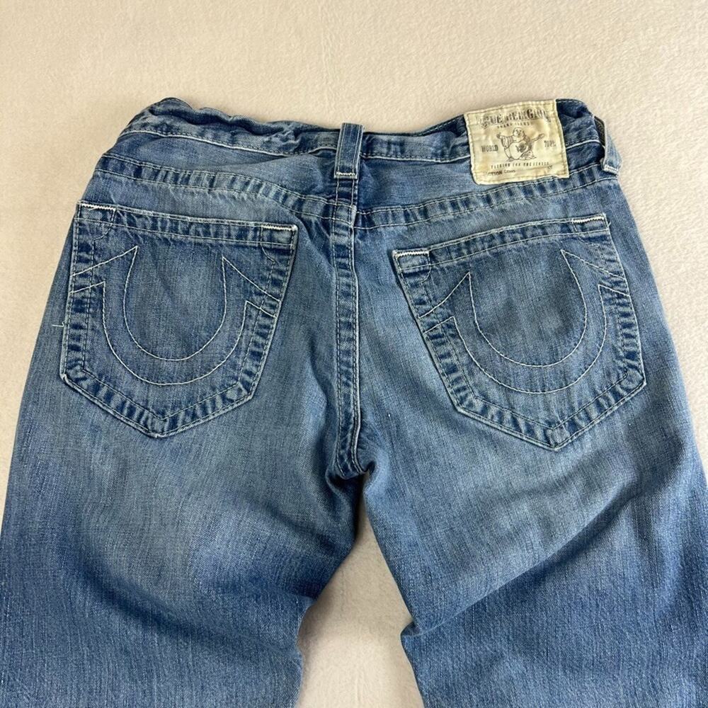 True Religion Jeans Men's Size 31 Geno Super T Straight Ombre Frayed Button Fly - Picture 5 of 16